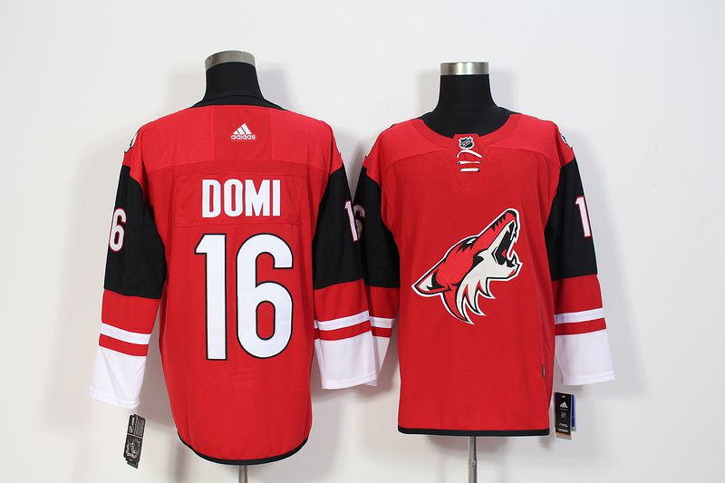 Men Arizona Coyotes #16 Domi Red Hockey Stitched Adidas NHL Jerseys->winnipeg jets->NHL Jersey